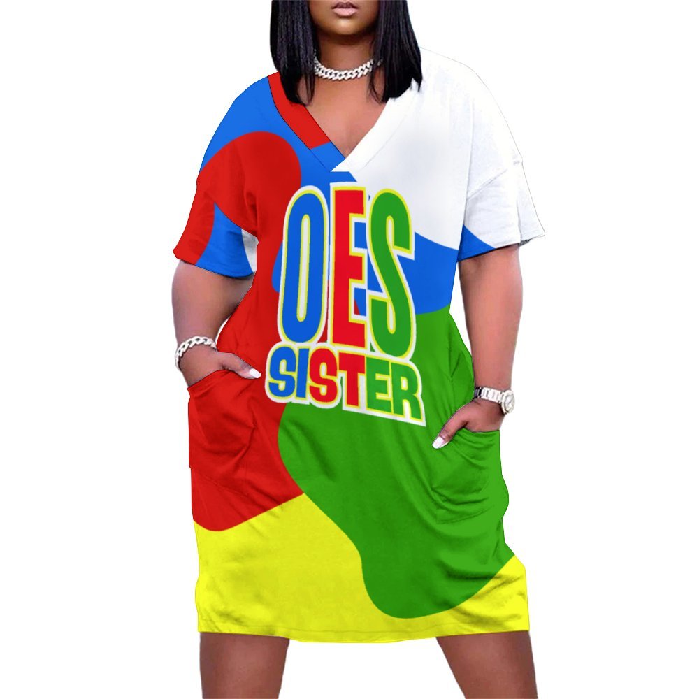 OES Loose Fit Tshirt Dress with Pockets - OES Sistar Apparel