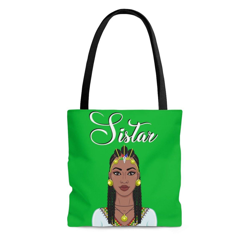 Order of Eastern Star // Eastern Star clothing // OES Sistar Tote Bag - Green - Strong Girl Tees