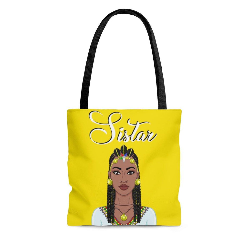 Order of Eastern Star // Eastern Star clothing // OES Sistar Tote Bag - Yellow - Strong Girl Tees