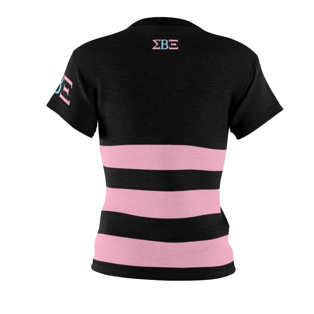 Sigma Beta Xi - Pink Striped Tee 2003 - Strong Girl Tees
