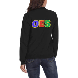 OES LOVE BLACK Bomber Jacket - Strong Girl Tees