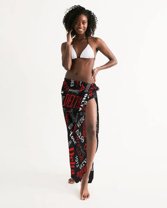 Diva Sarong - Red Black White Swim Cover Up - Strong Girl Tees