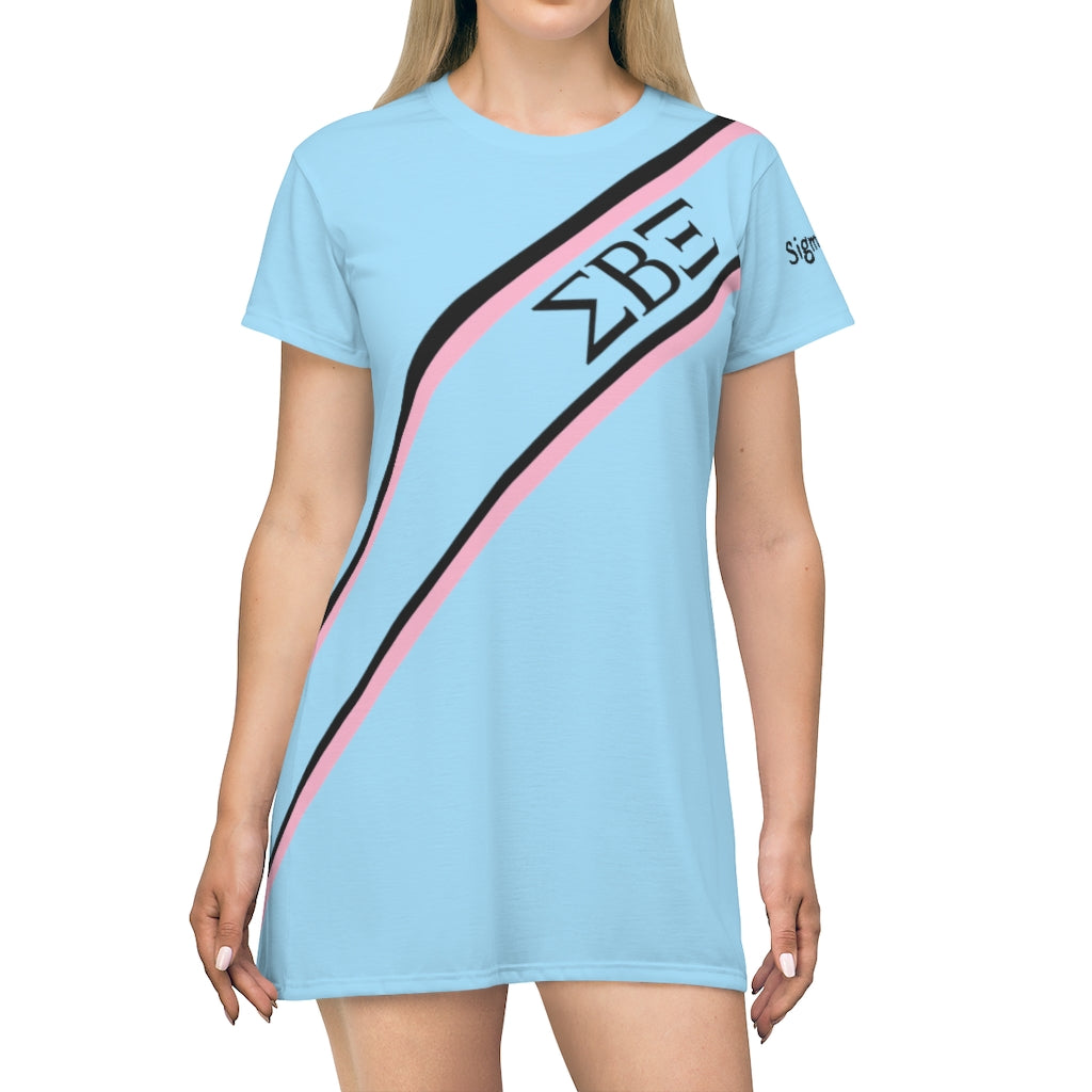 Sigma Beta Xi | Light Striped T-Shirt Dress