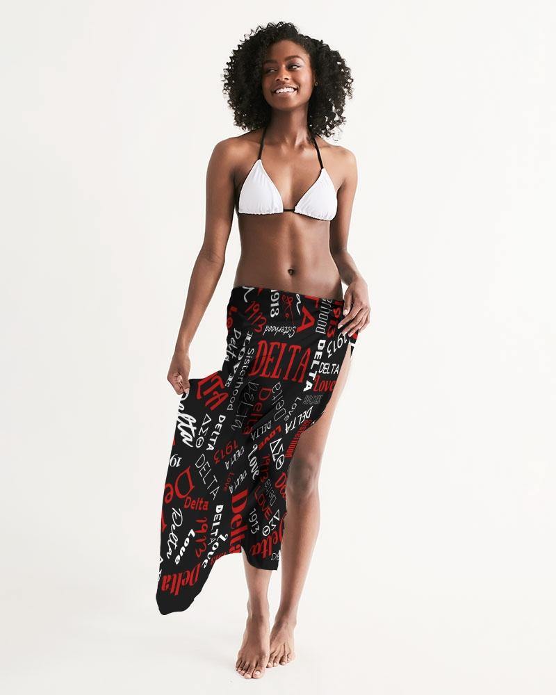 Diva Sarong - Red Black White Swim Cover Up - Strong Girl Tees