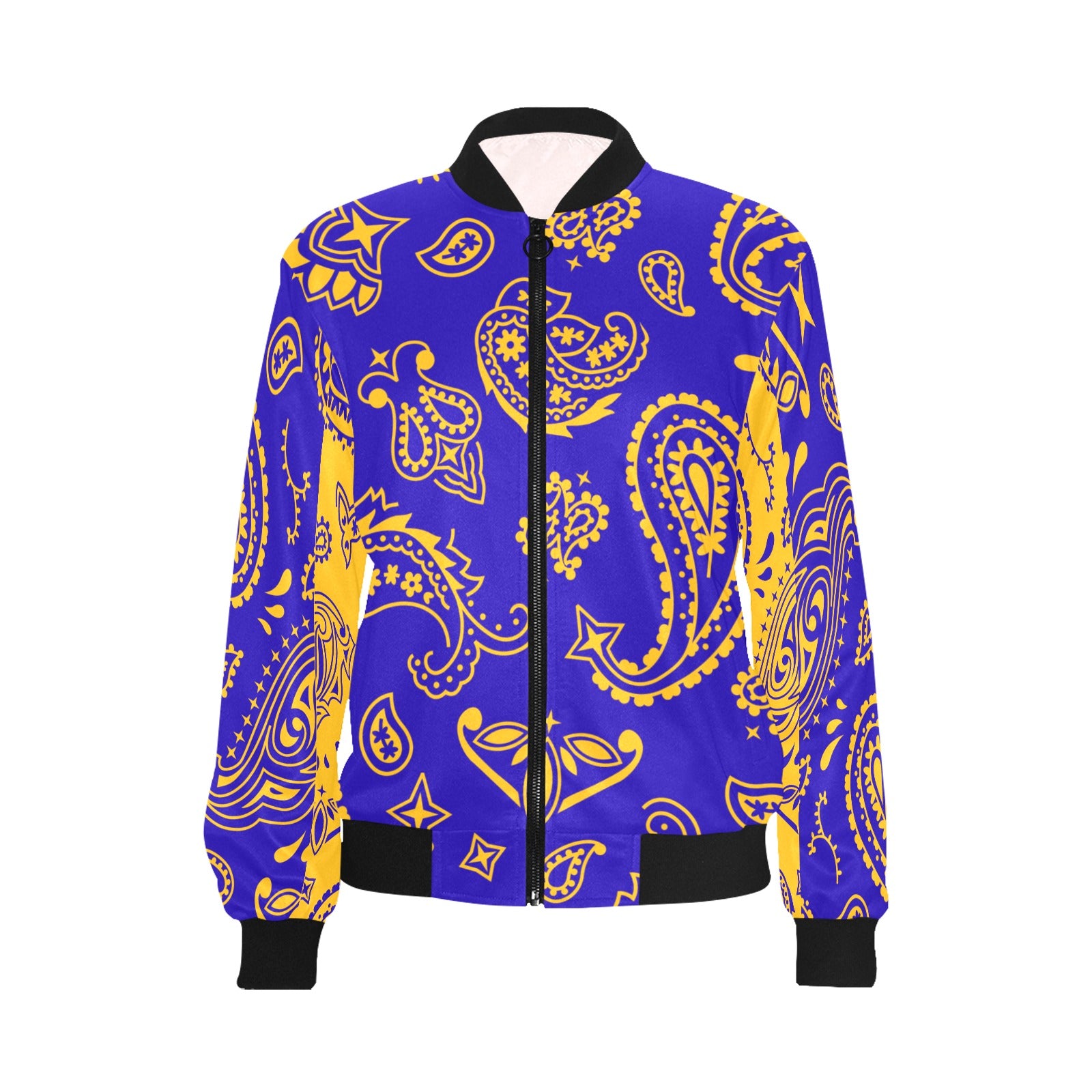 Trends Cali Style Bandana Jacket - Blue and Gold Bomber Jacket